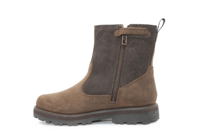 Timberland Courma Warm Lined Boots Dark Brown Leer – Met Imitatiebont en Rits - hatshoe