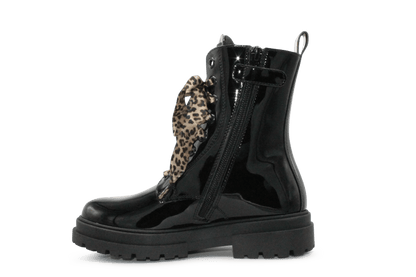 Tommy Hilfiger Meisjes Boots Lak Panter - Zwart - hatshoe