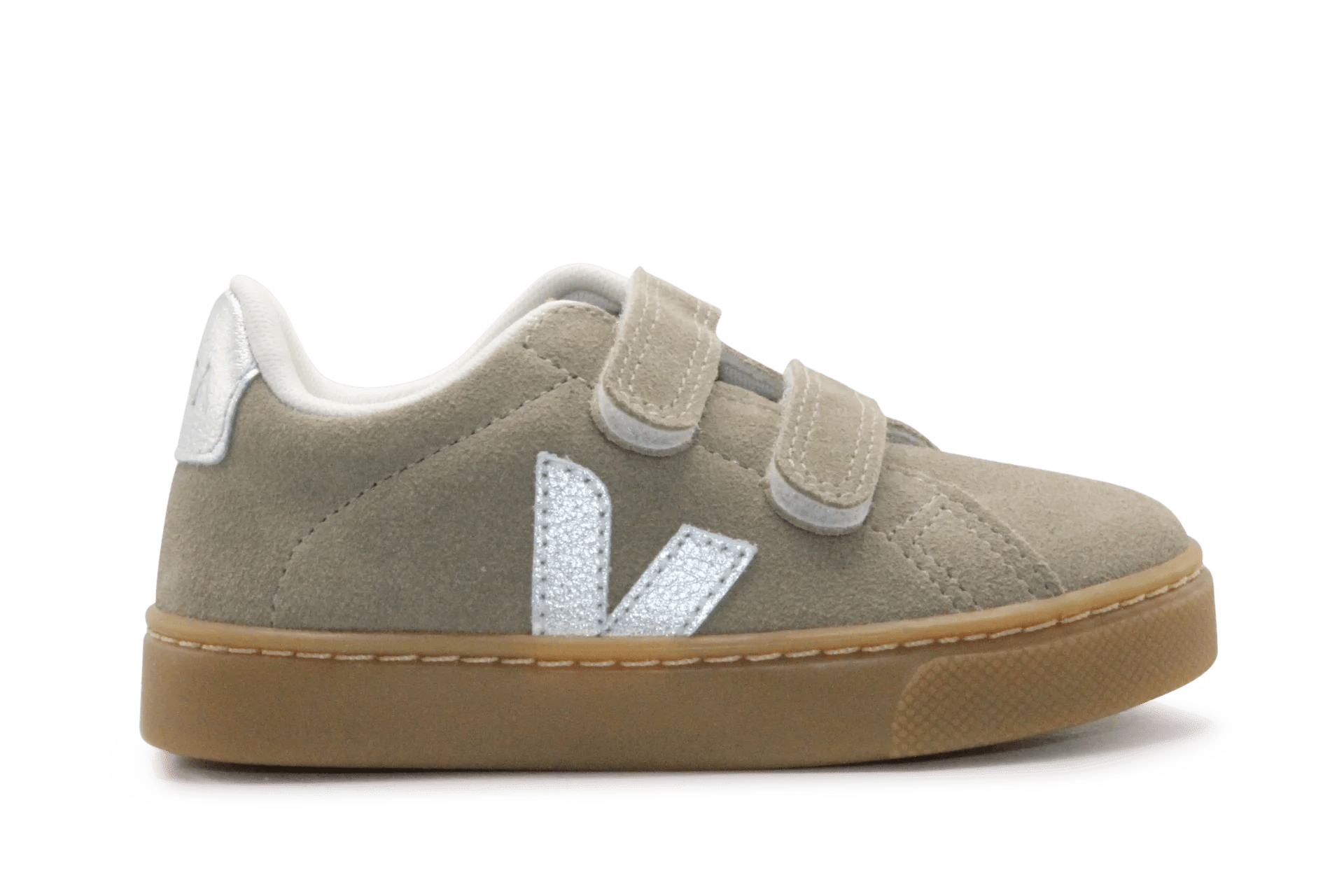 Veja Klittenband Schoen Esplar-Small Suède - Taupe Silver - hatshoe