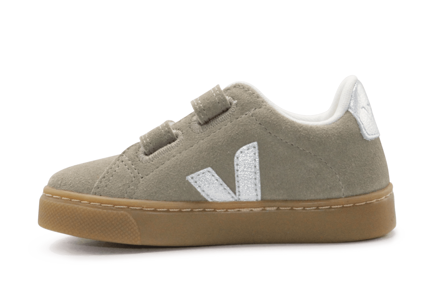 Veja Klittenband Schoen Esplar-Small Suède - Taupe Silver - hatshoe