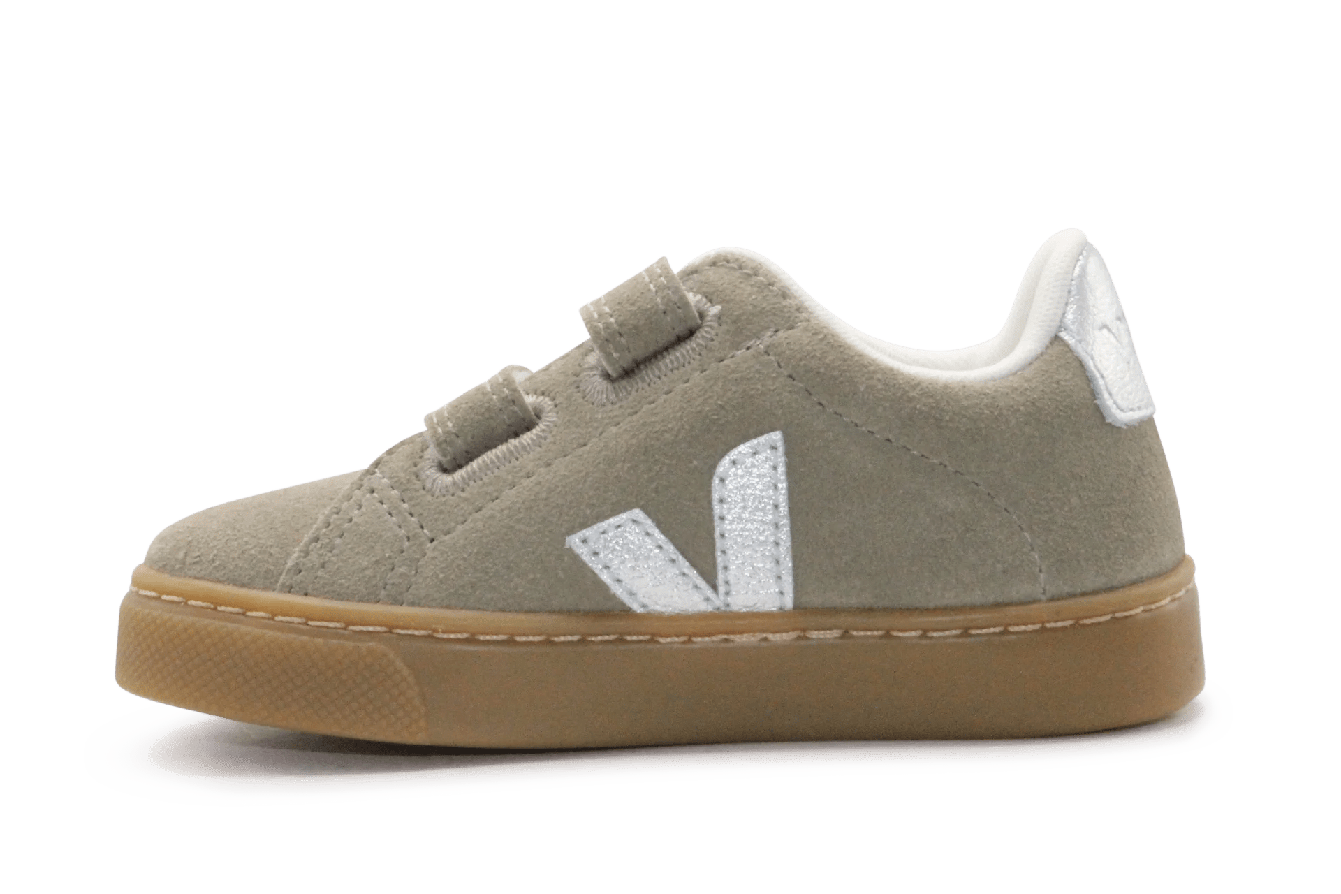 Veja Klittenband Schoen Esplar-Small Suède - Taupe Silver - hatshoe