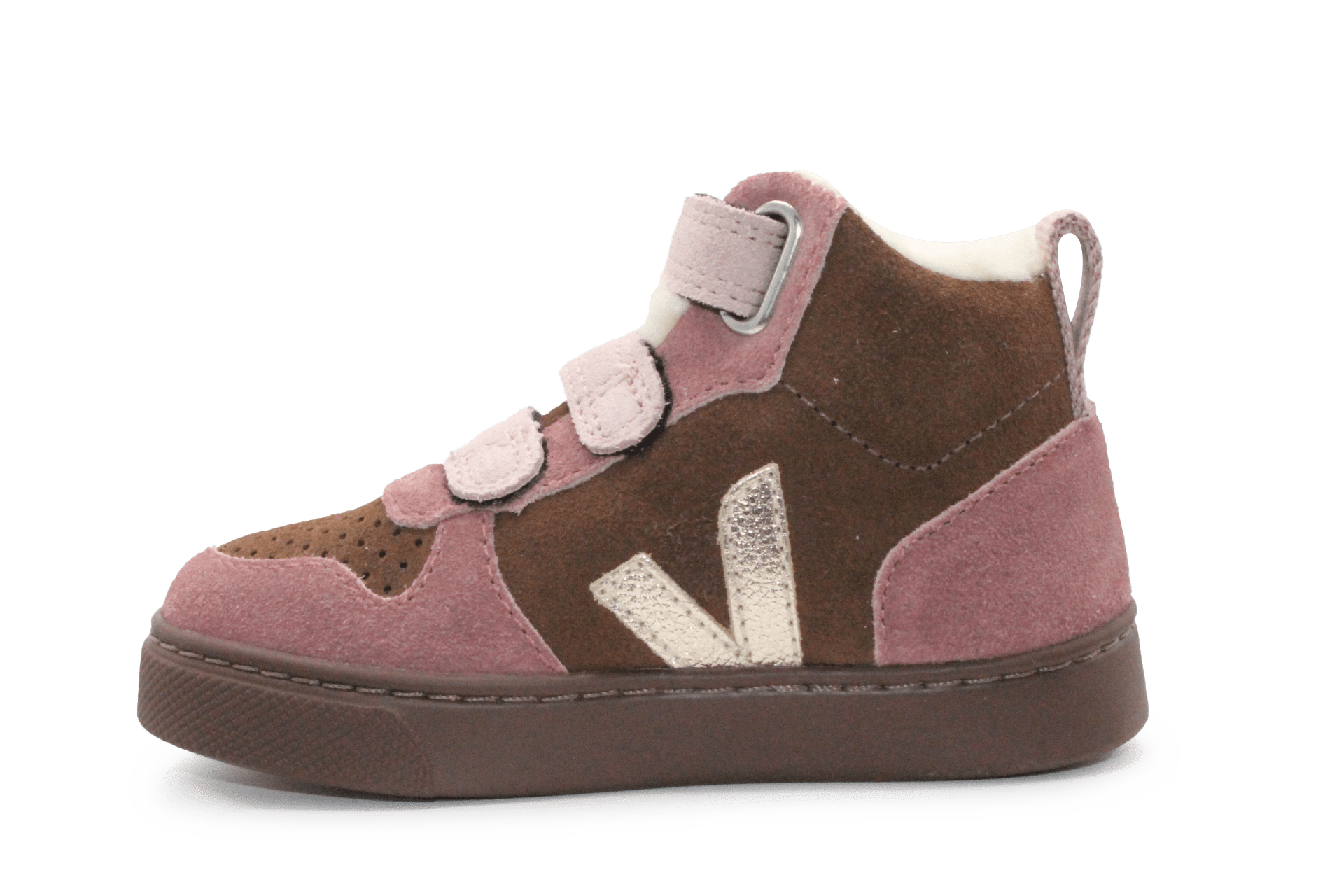 Veja Klittenband Schoen meisjes V10 - Mid - Walnut - hatshoe