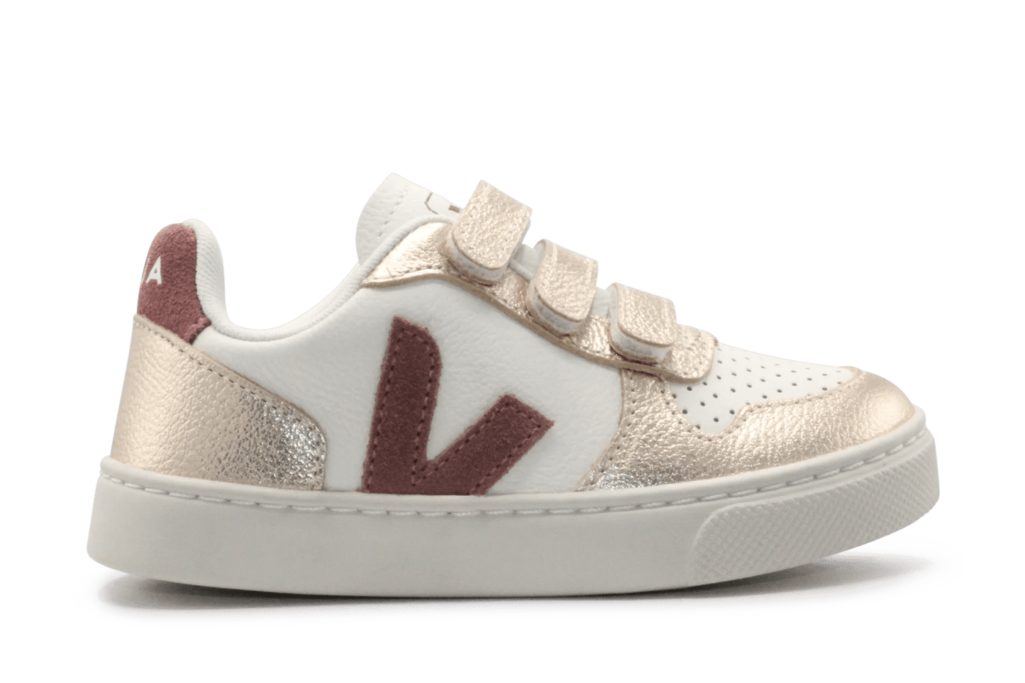Veja Klittenband Schoen V10-Small Leer - Pure Dried-Petale Platine - hatshoe