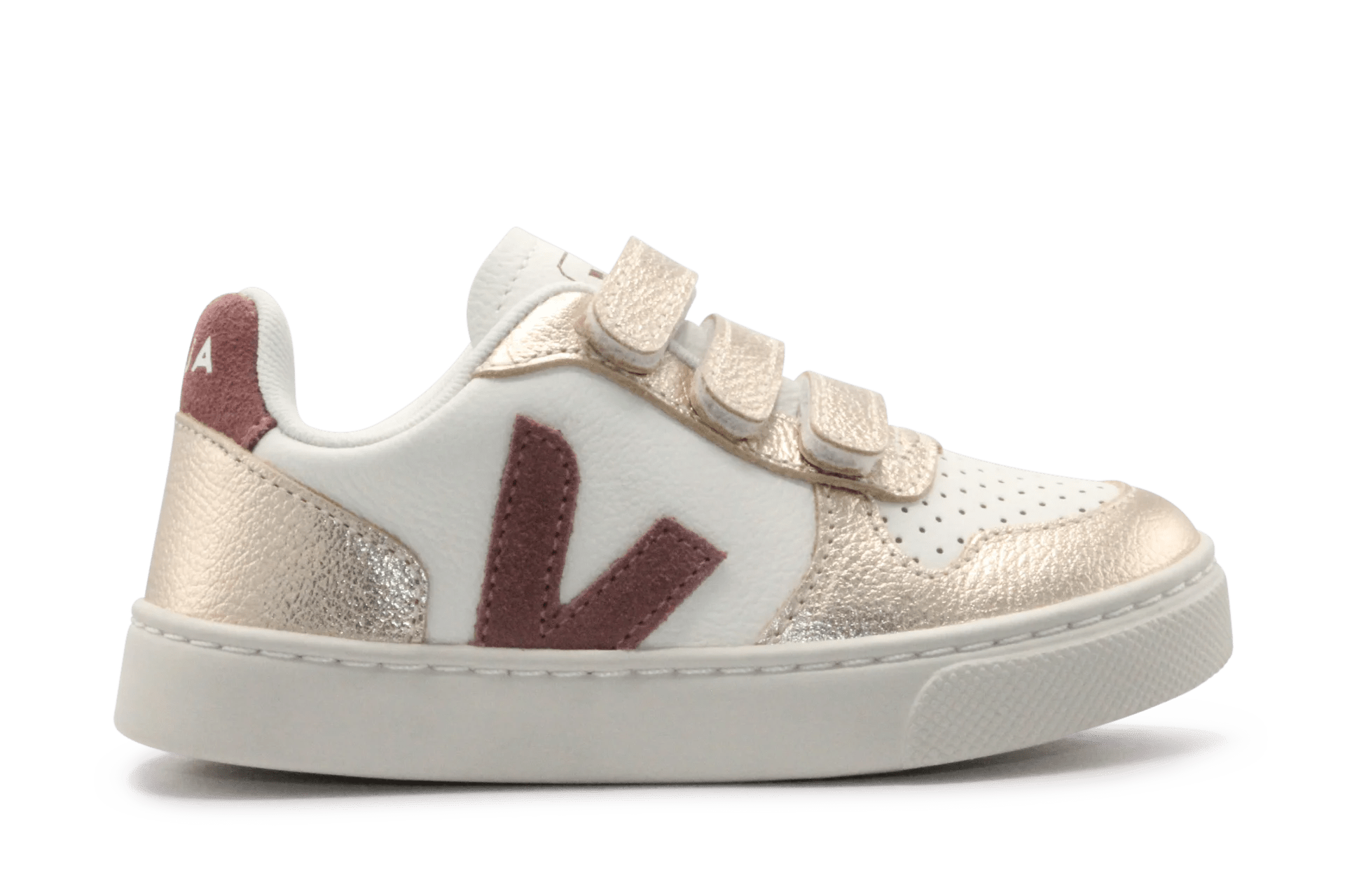 Veja Klittenband Schoen V10-Small Leer - Pure Dried-Petale Platine - hatshoe